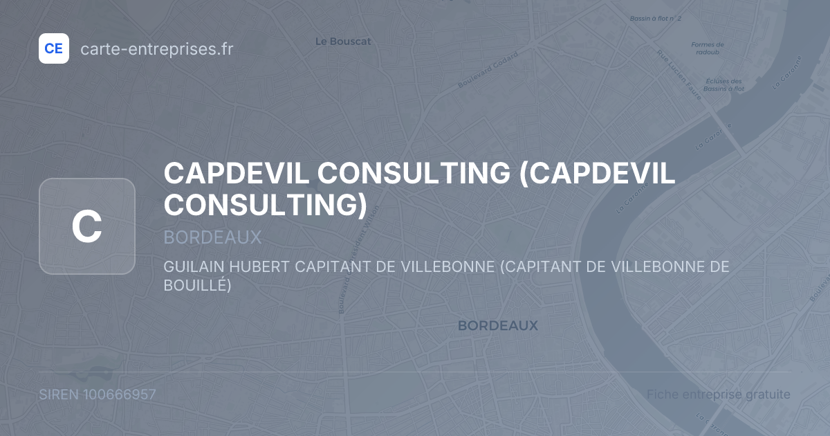 CAPDEVIL CONSULTING — 100666957 — fiche entreprise