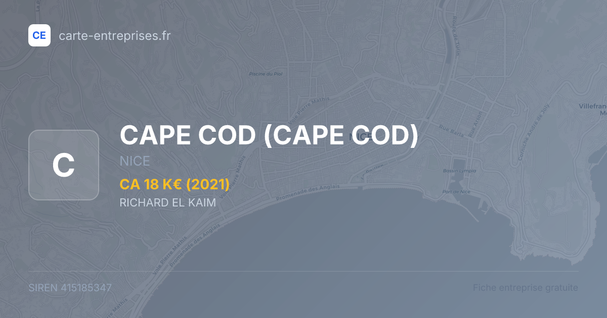 CAPE COD — 415185347 — fiche entreprise
