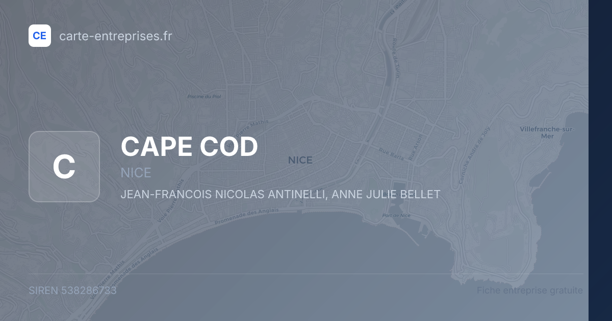 CAPE COD — 538286733 — fiche entreprise