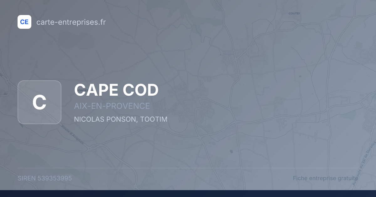 CAPE COD — 539353995 — fiche entreprise