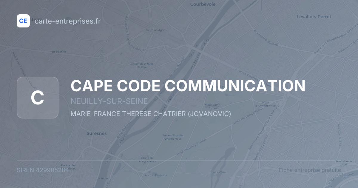 CAPE CODE COMMUNICATION — 429905284 — fiche entreprise