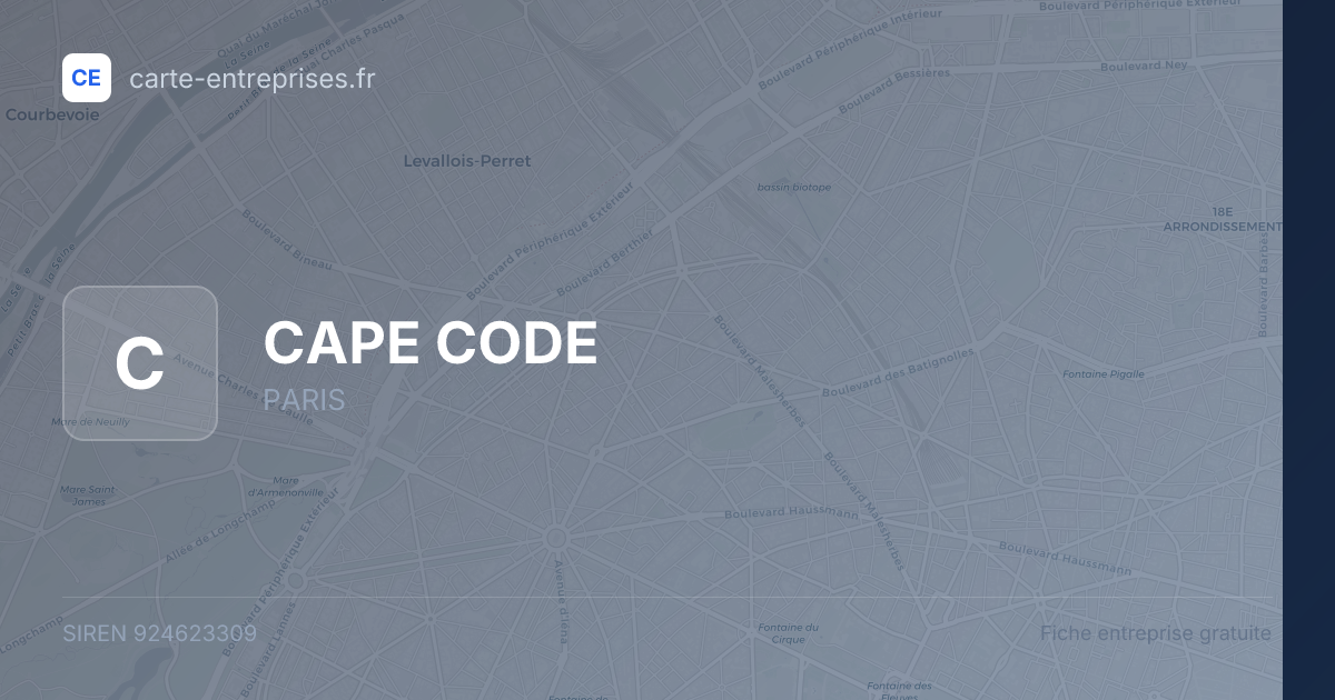 CAPE CODE — 924623309 — fiche entreprise