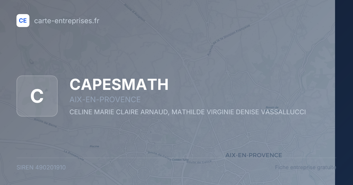 CAPESMATH — 490201910 — fiche entreprise