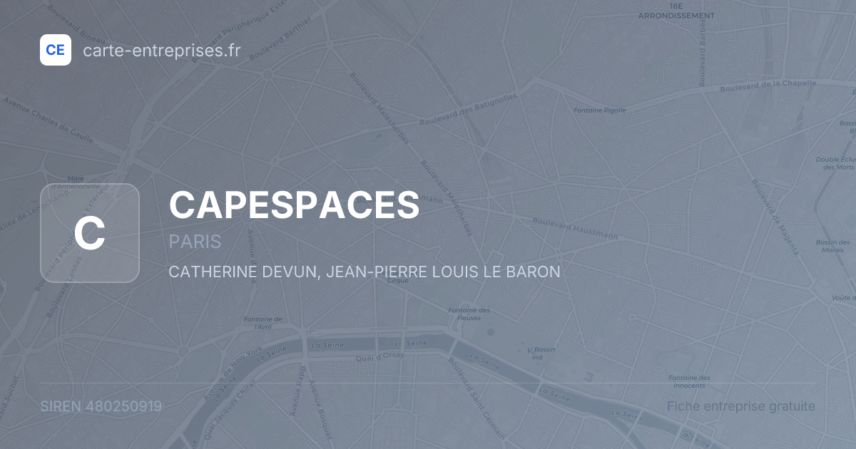 CAPESPACES — 480250919 — fiche entreprise