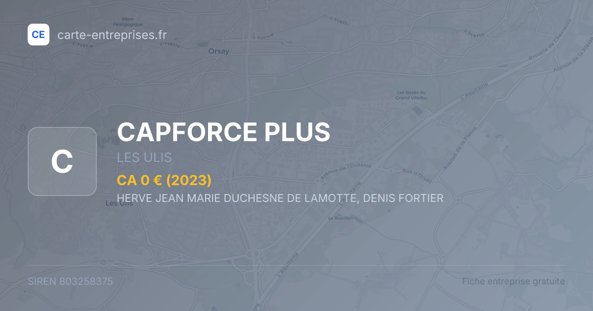 CAPFORCE PLUS — 803258375 — fiche entreprise