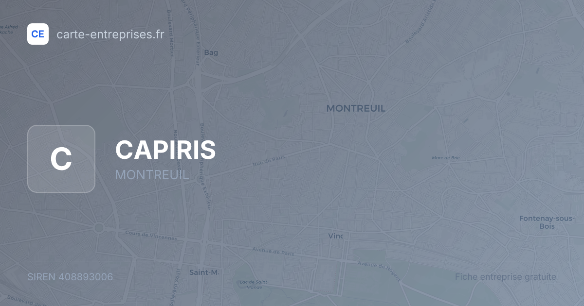 CAPIRIS — 408893006 — fiche entreprise
