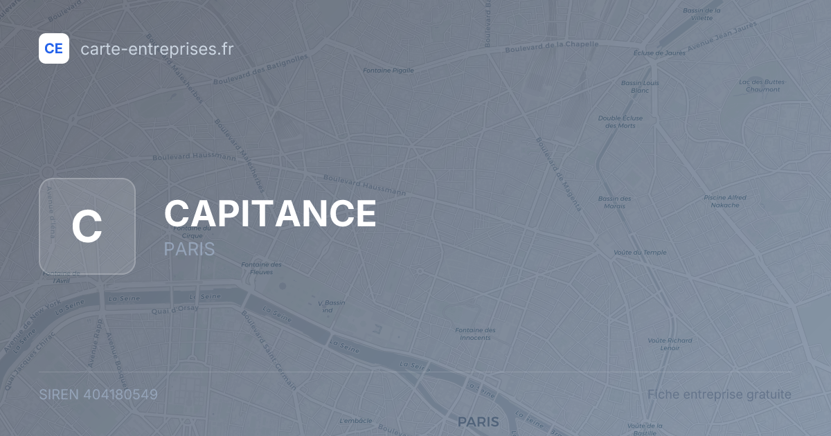 CAPITANCE — 404180549 — fiche entreprise