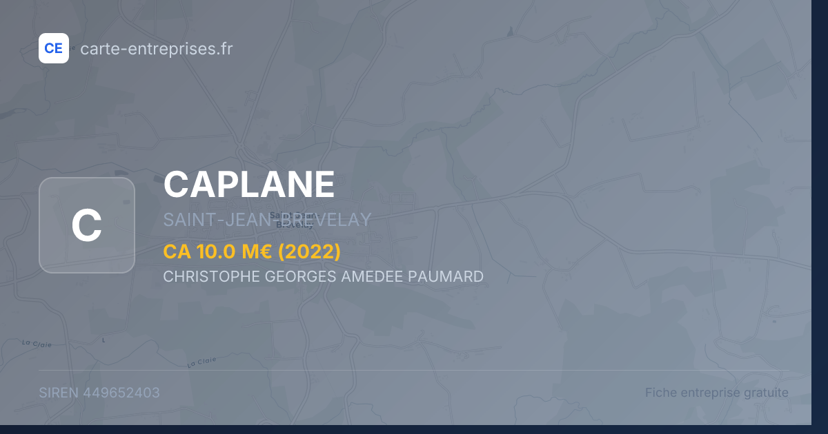 CAPLANE — 449652403 — fiche entreprise