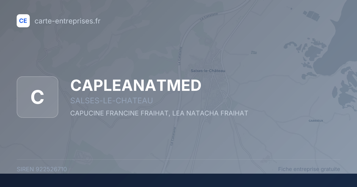 CAPLEANATMED — 922526710 — fiche entreprise