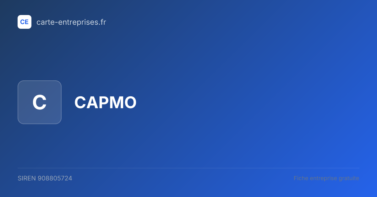 CAPMO — 908805724 — fiche entreprise