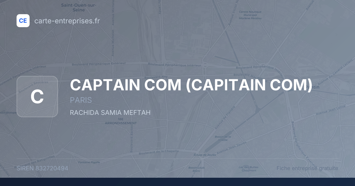 CAPTAIN COM (CAPITAIN COM) — 832720494 — fiche entreprise