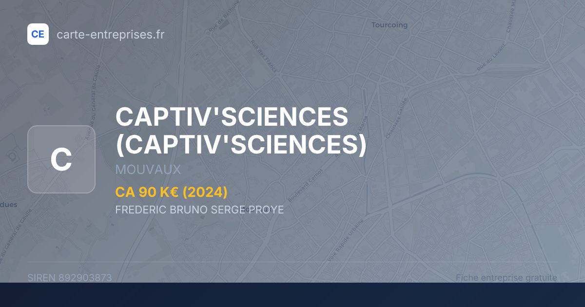 CAPTIV'SCIENCES — 892903873 — fiche entreprise