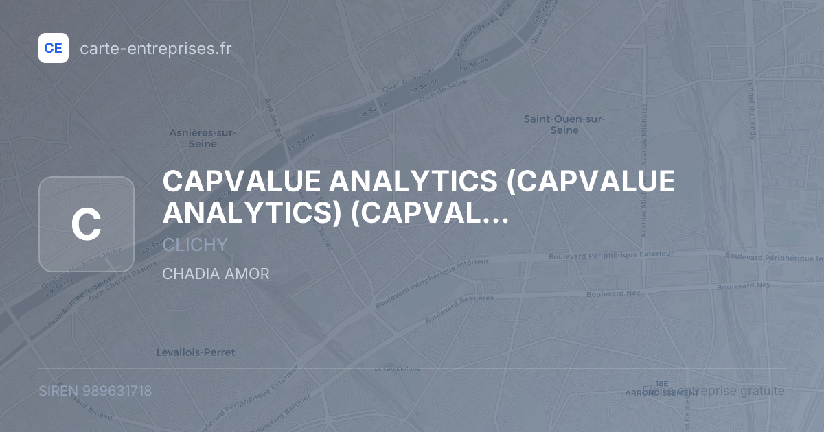 CAPVALUE ANALYTICS (CAPVALUE ANALYTICS) (CAPVALUE ANALYTICS) — 989631718 — fiche entreprise