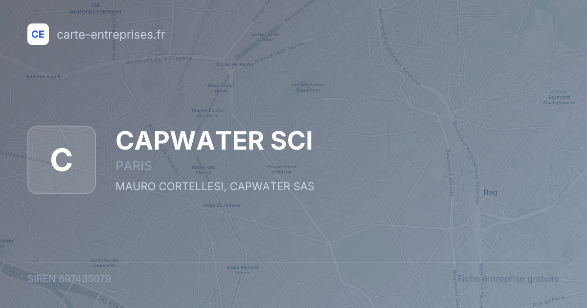 CAPWATER SCI — 897435079 — fiche entreprise