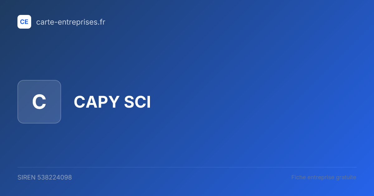 CAPY SCI — 538224098 — fiche entreprise