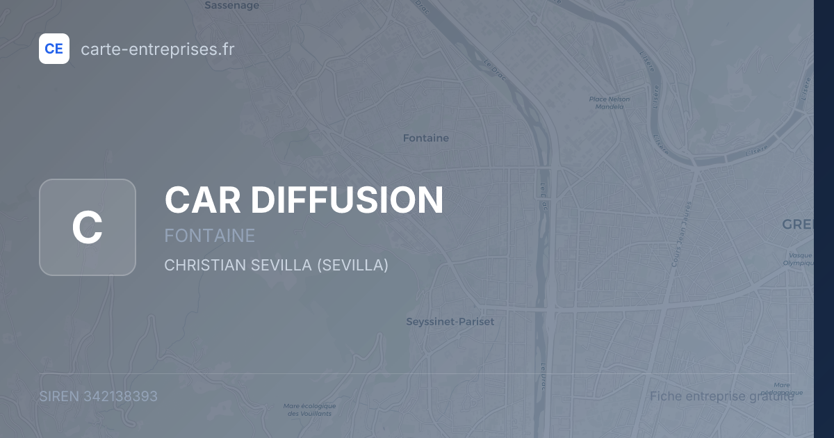 CAR DIFFUSION — 342138393 — fiche entreprise