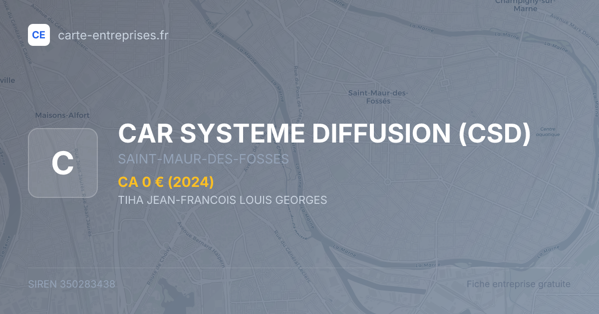 CAR SYSTEME DIFFUSION (CSD) — 350283438 — fiche entreprise