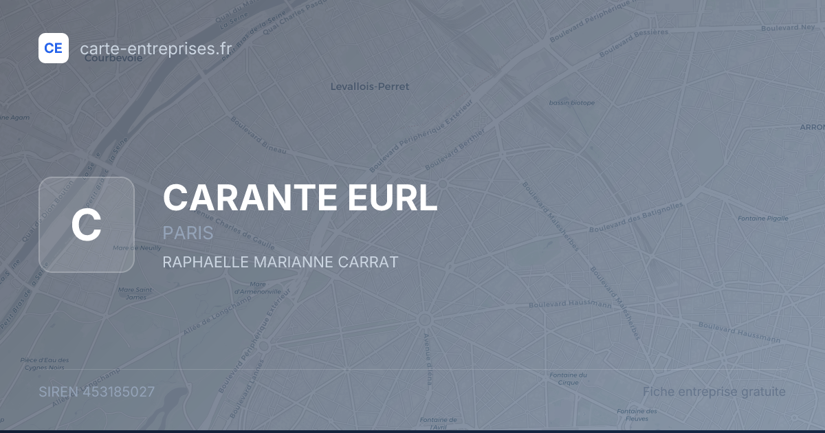 CARANTE EURL — 453185027 — fiche entreprise