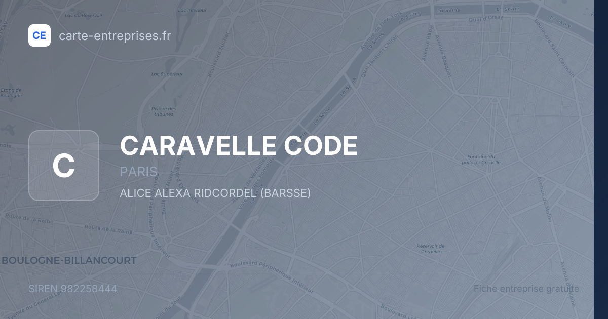 CARAVELLE CODE — 982258444 — fiche entreprise