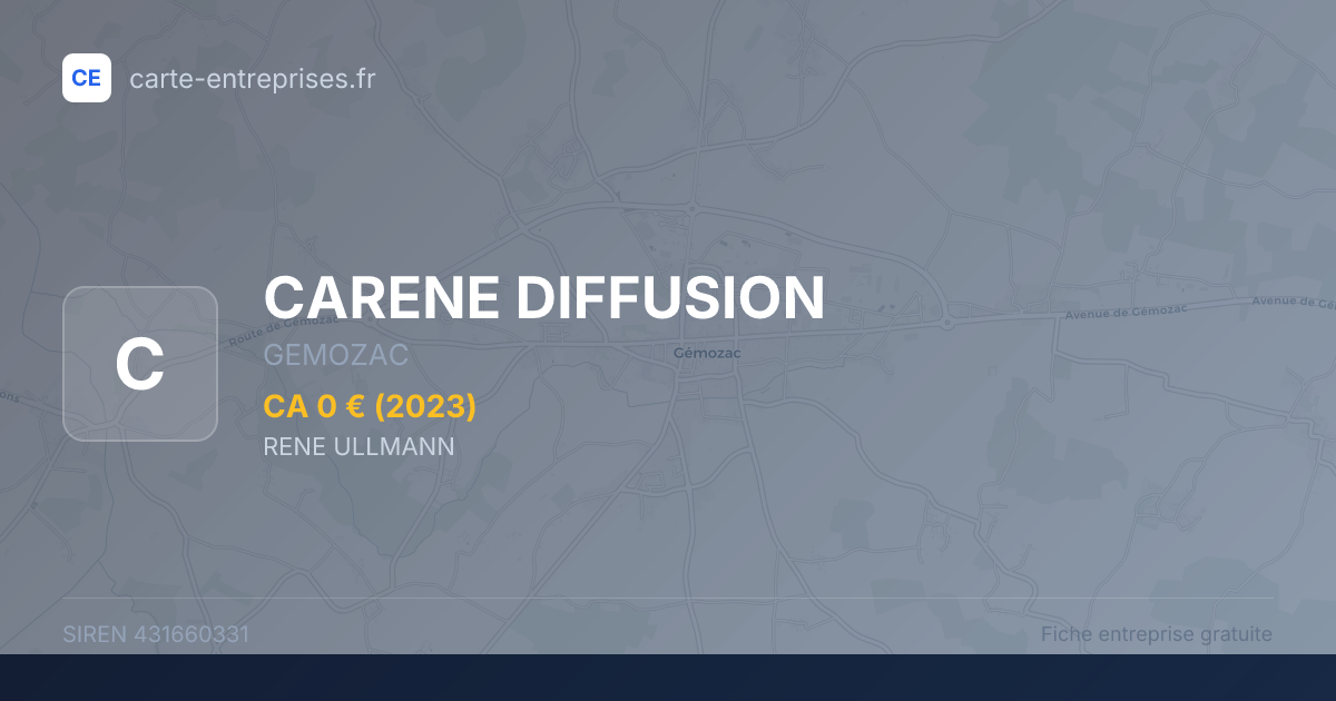 CARENE DIFFUSION — 431660331 — fiche entreprise