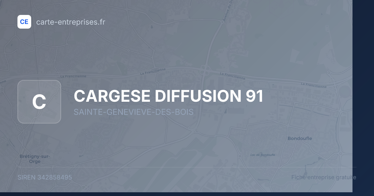 CARGESE DIFFUSION 91 — 342858495 — fiche entreprise