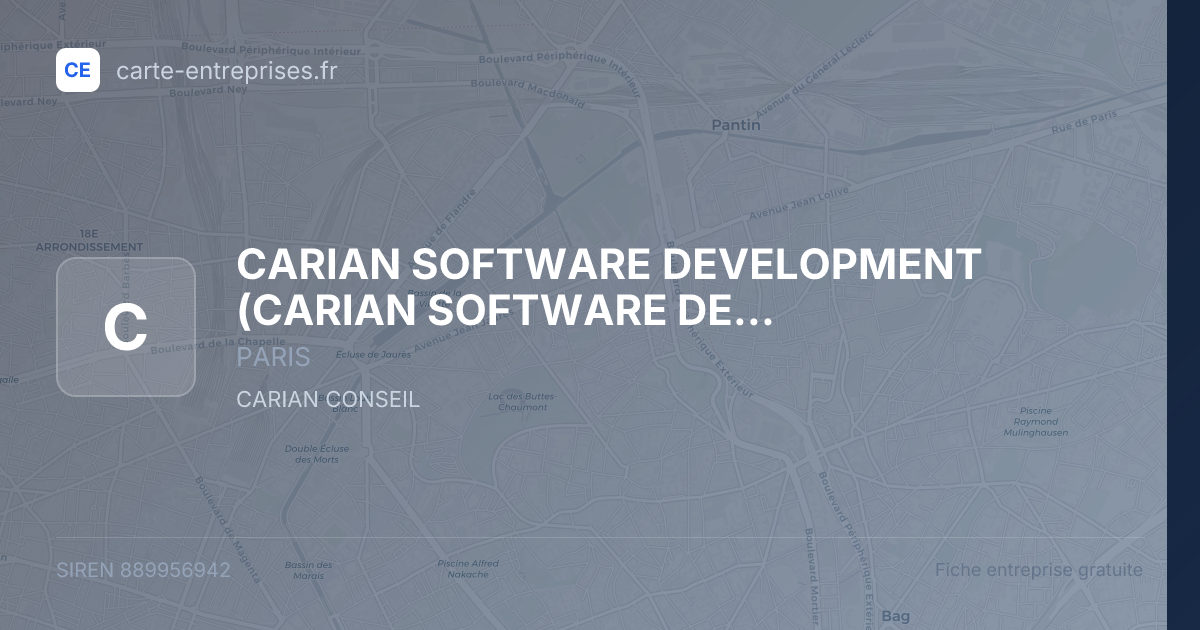 CARIAN SOFTWARE DEVELOPMENT (CARIAN SOFTWARE DEVELOPMENT) (CSD) — 889956942 — fiche entreprise