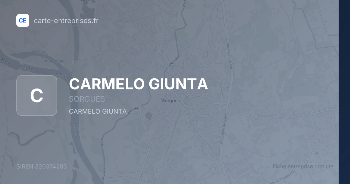 CARMELO GIUNTA — 320374283 — fiche entreprise