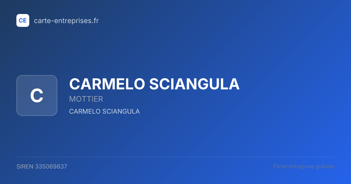 CARMELO SCIANGULA — 335069837 — fiche entreprise