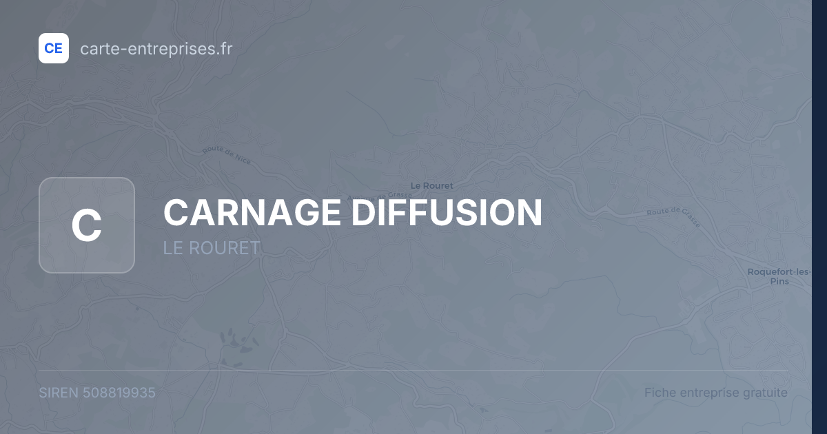 CARNAGE DIFFUSION — 508819935 — fiche entreprise