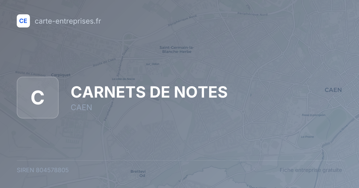 CARNETS DE NOTES — 804578805 — fiche entreprise