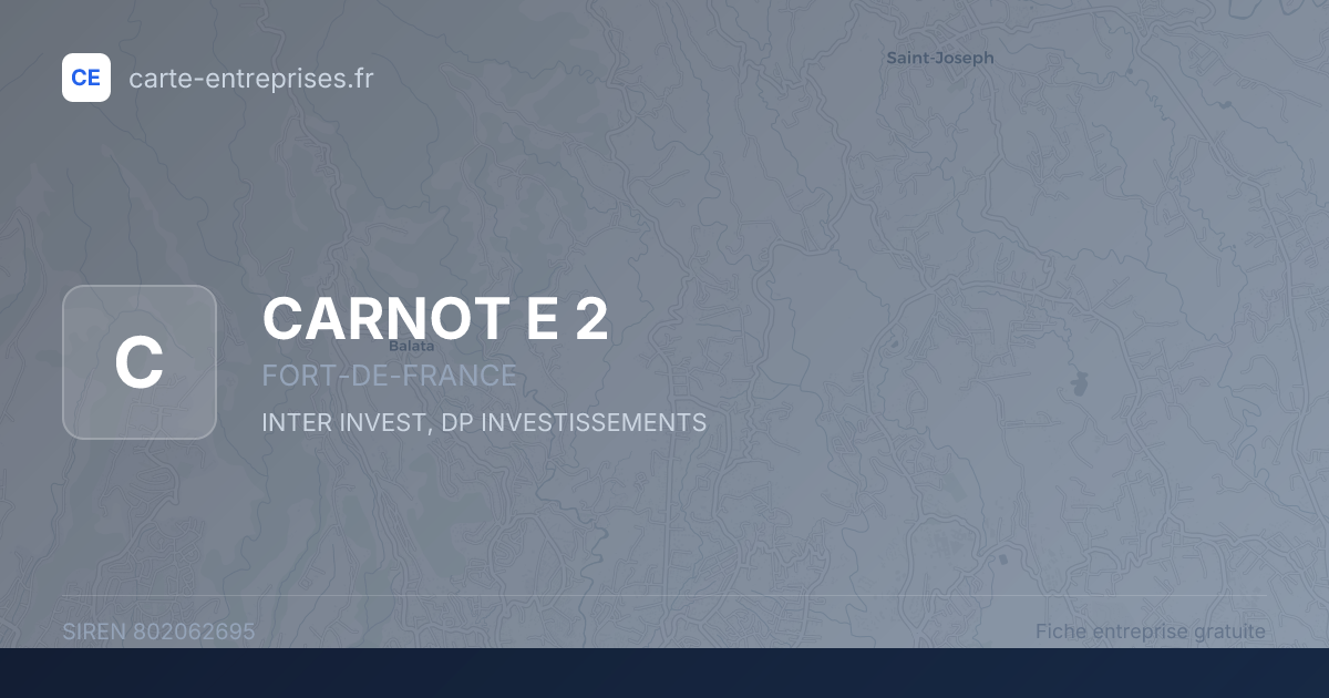 CARNOT E 2 — 802062695 — fiche entreprise