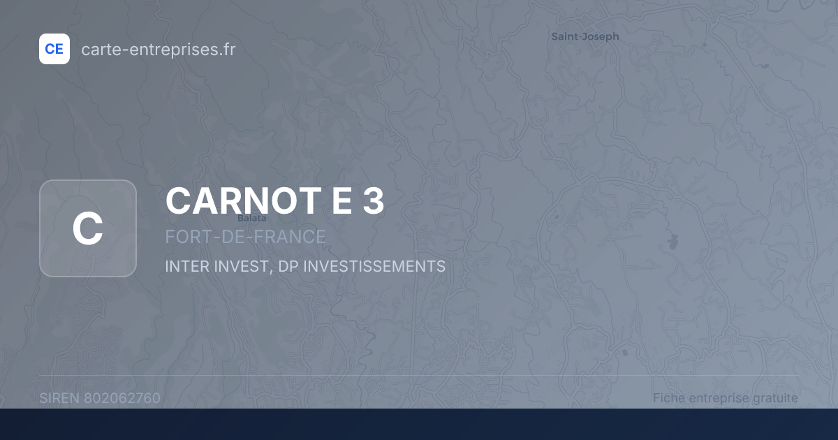 CARNOT E 3 — 802062760 — fiche entreprise