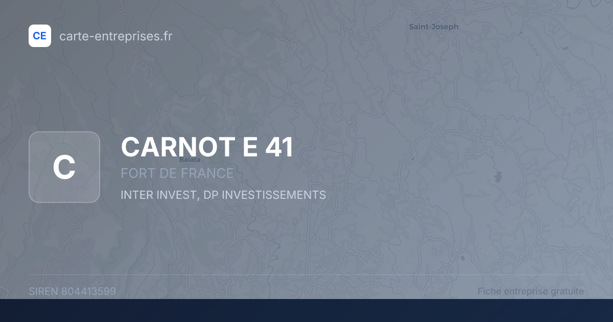 CARNOT E 41 — 804413599 — fiche entreprise