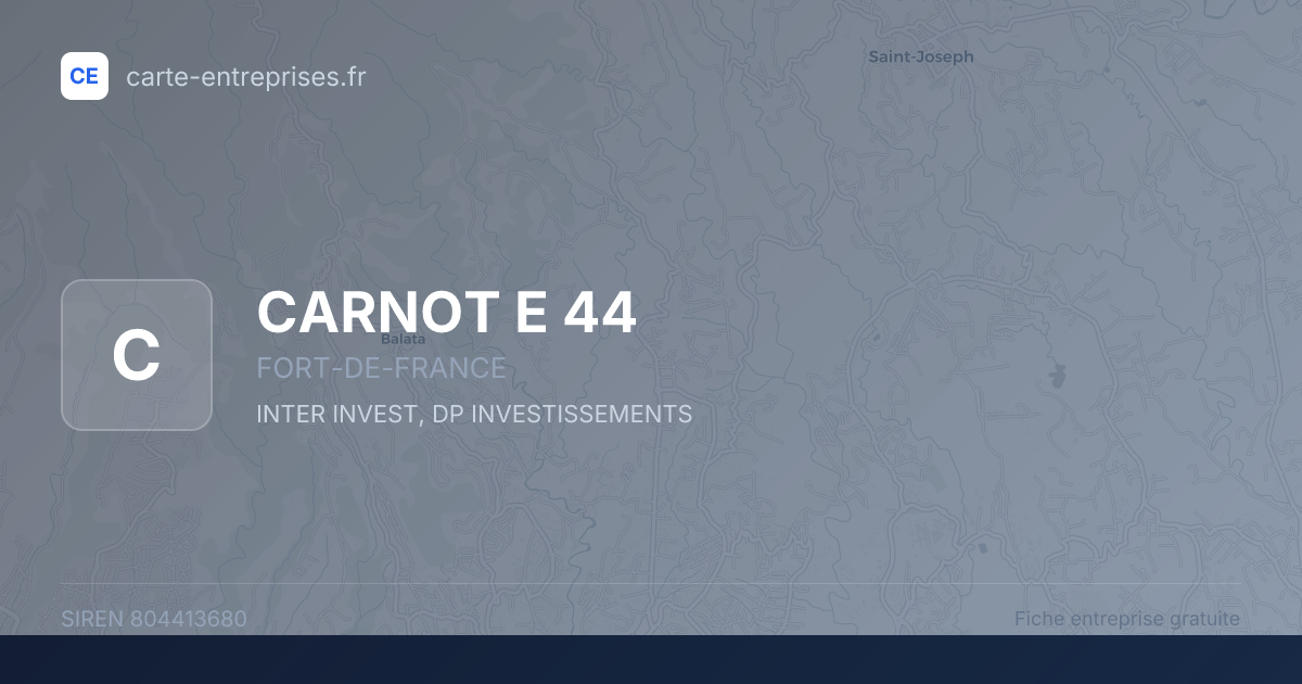 CARNOT E 44 — 804413680 — fiche entreprise