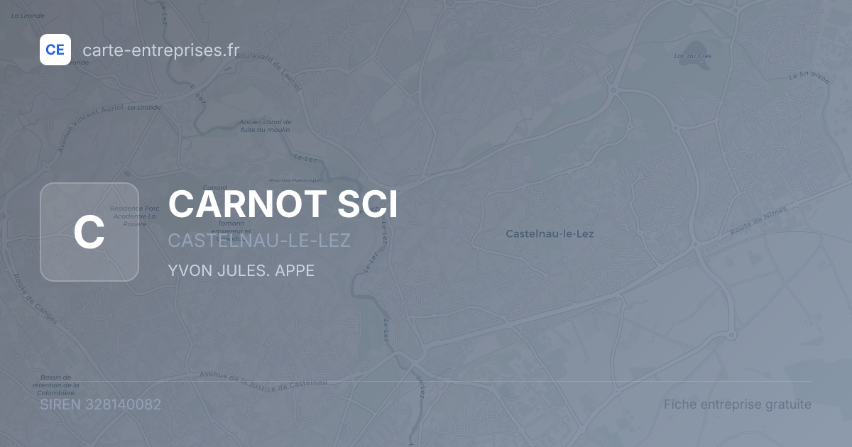 CARNOT SCI — 328140082 — fiche entreprise