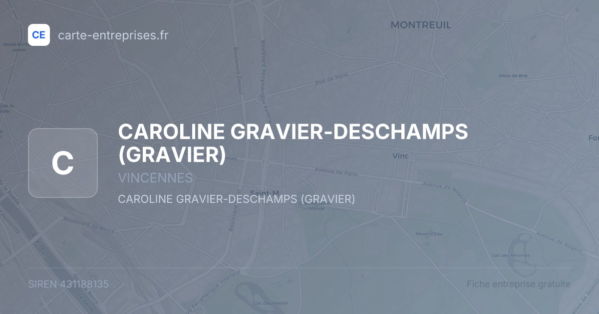 CAROLINE GRAVIER-DESCHAMPS (GRAVIER) — 431188135 — fiche entreprise