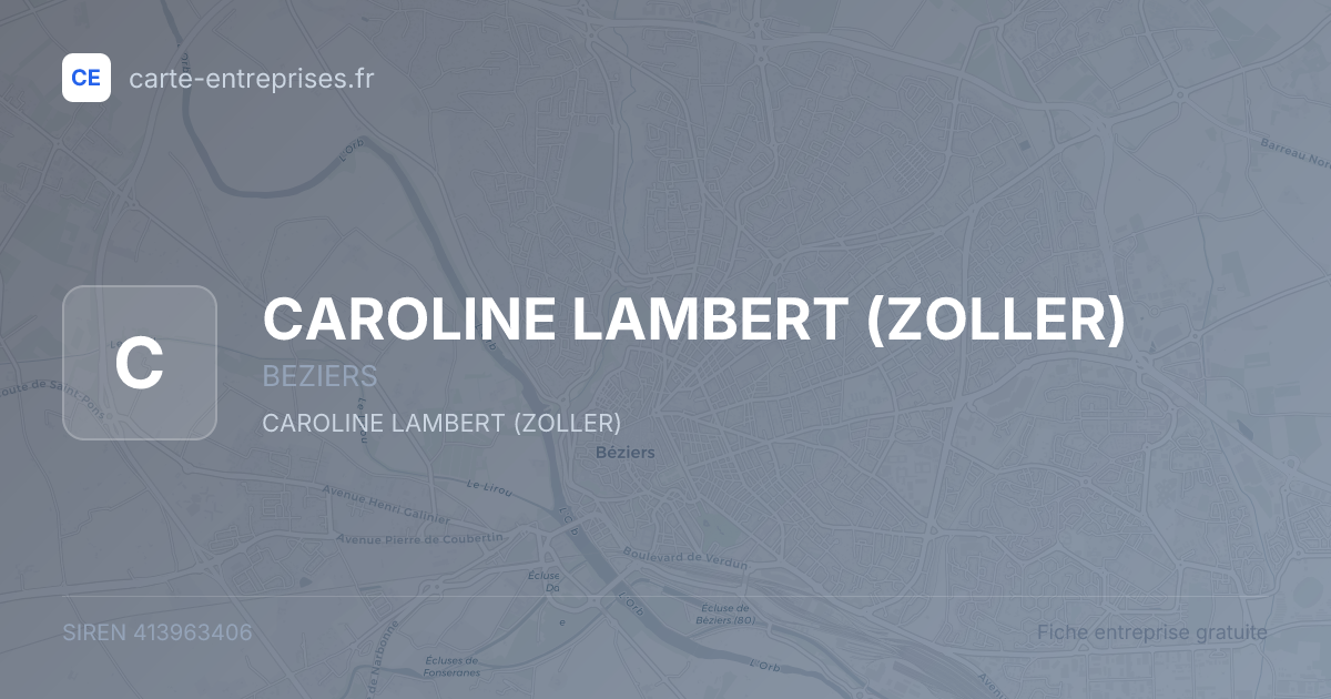 CAROLINE LAMBERT (ZOLLER) — 413963406 — fiche entreprise