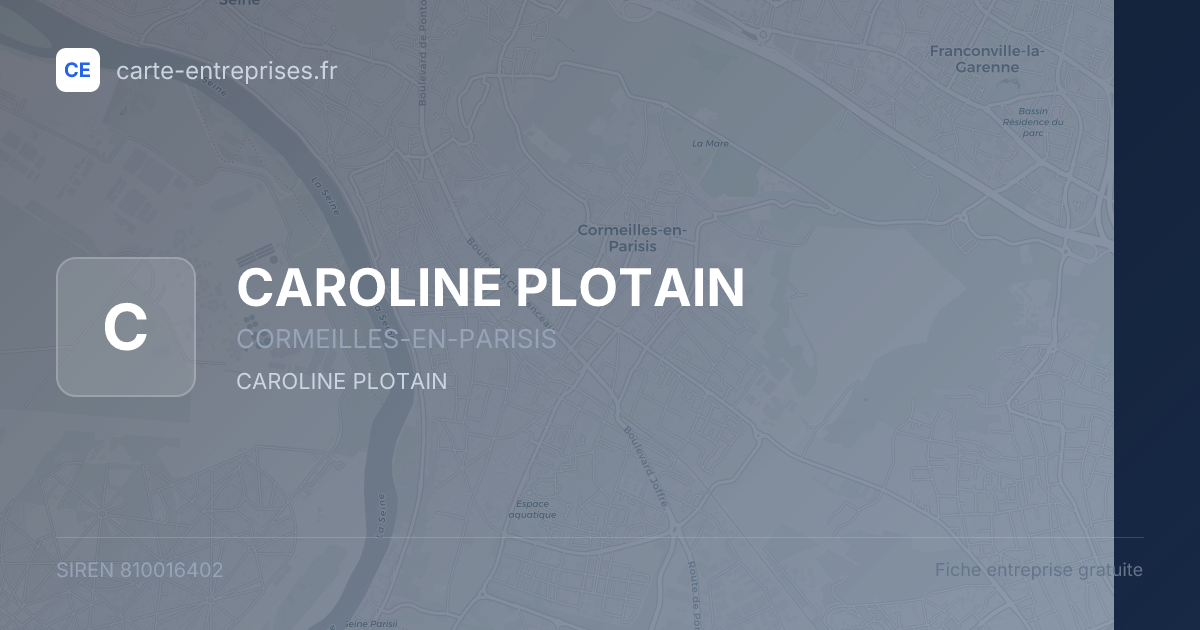 CAROLINE PLOTAIN — 810016402 — fiche entreprise