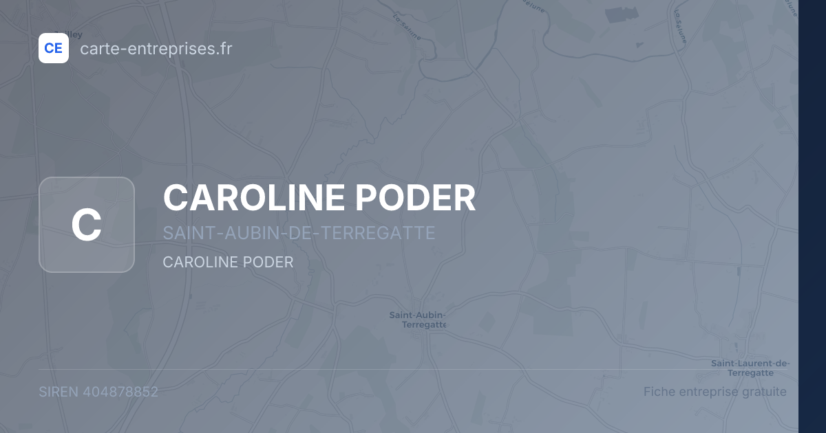 CAROLINE PODER — 404878852 — fiche entreprise