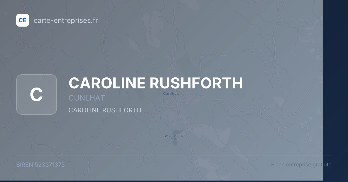 CAROLINE RUSHFORTH — 523371375 — fiche entreprise