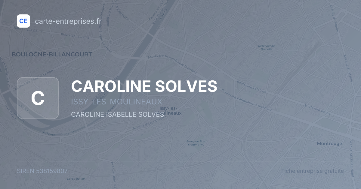 CAROLINE SOLVES — 538159807 — fiche entreprise