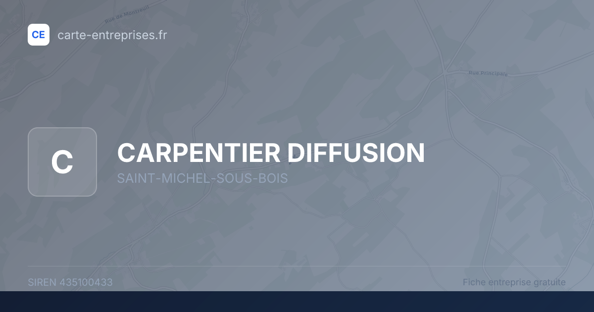 CARPENTIER DIFFUSION — 435100433 — fiche entreprise