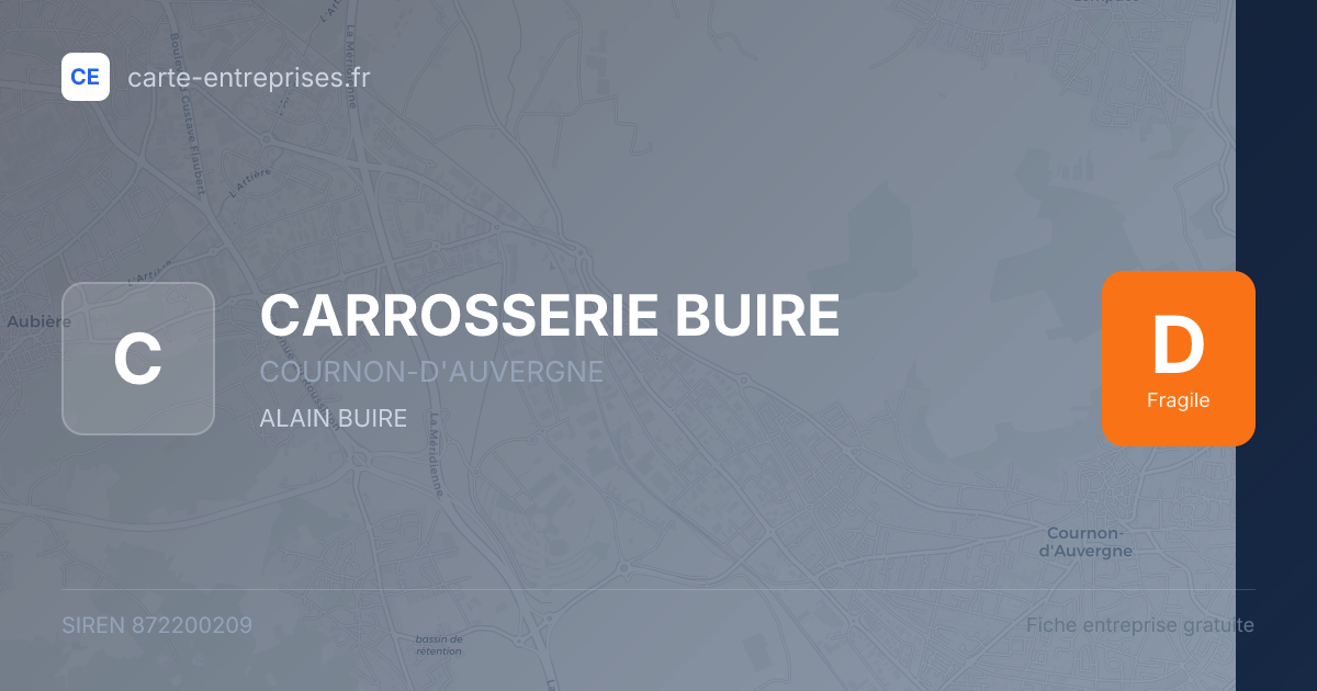 CARROSSERIE BUIRE — 872200209 — fiche entreprise