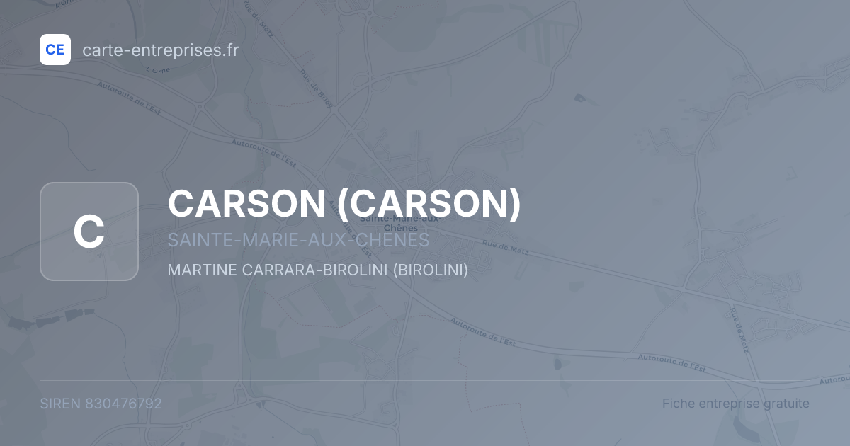 CARSON — 830476792 — fiche entreprise