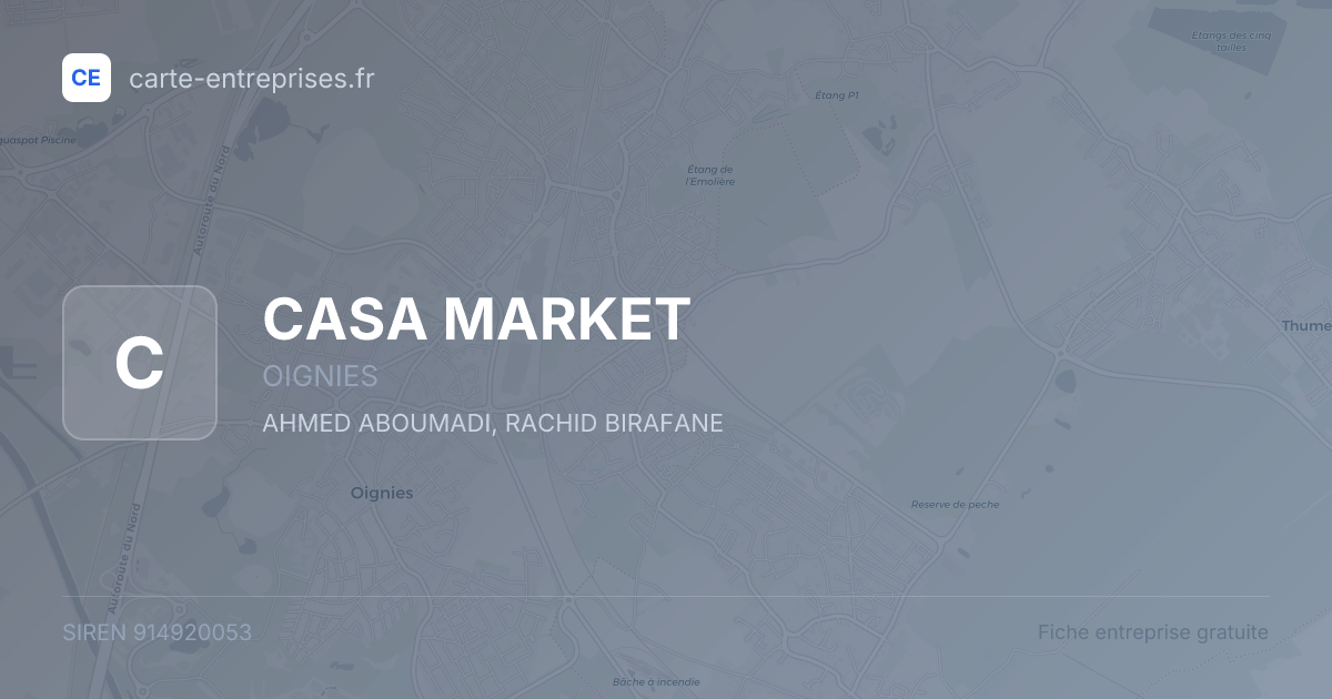 CASA MARKET — 914920053 — fiche entreprise