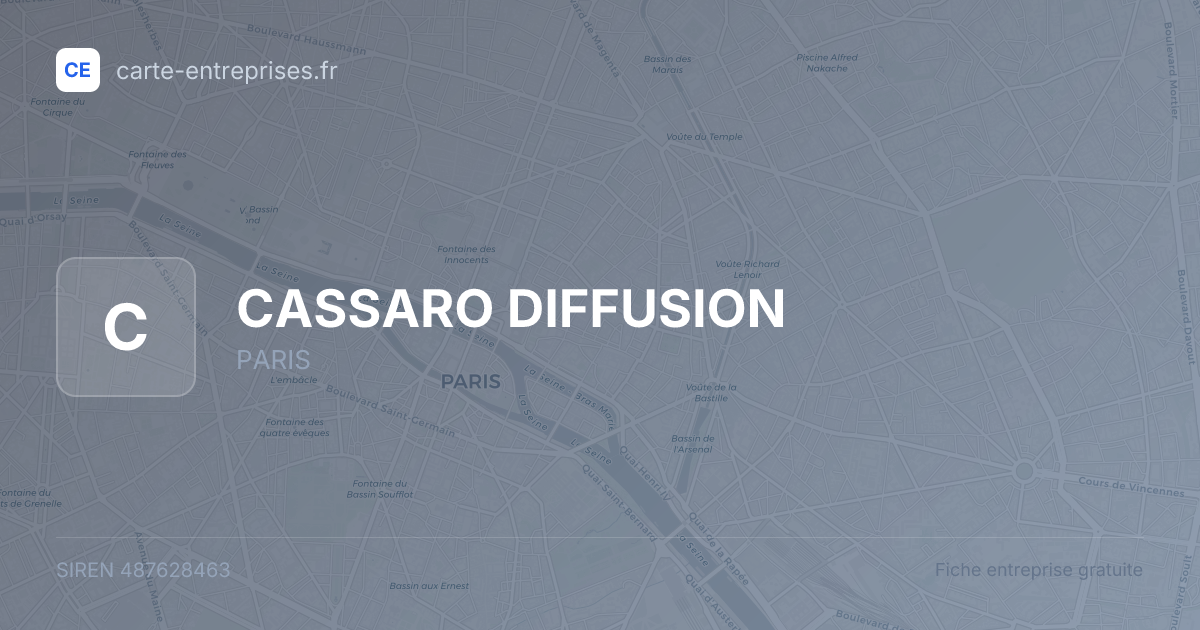 CASSARO DIFFUSION — 487628463 — fiche entreprise