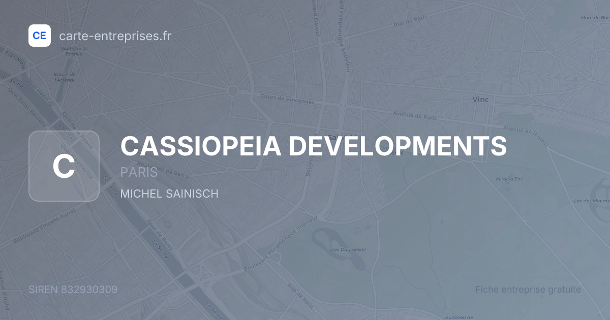 CASSIOPEIA DEVELOPMENTS — 832930309 — fiche entreprise