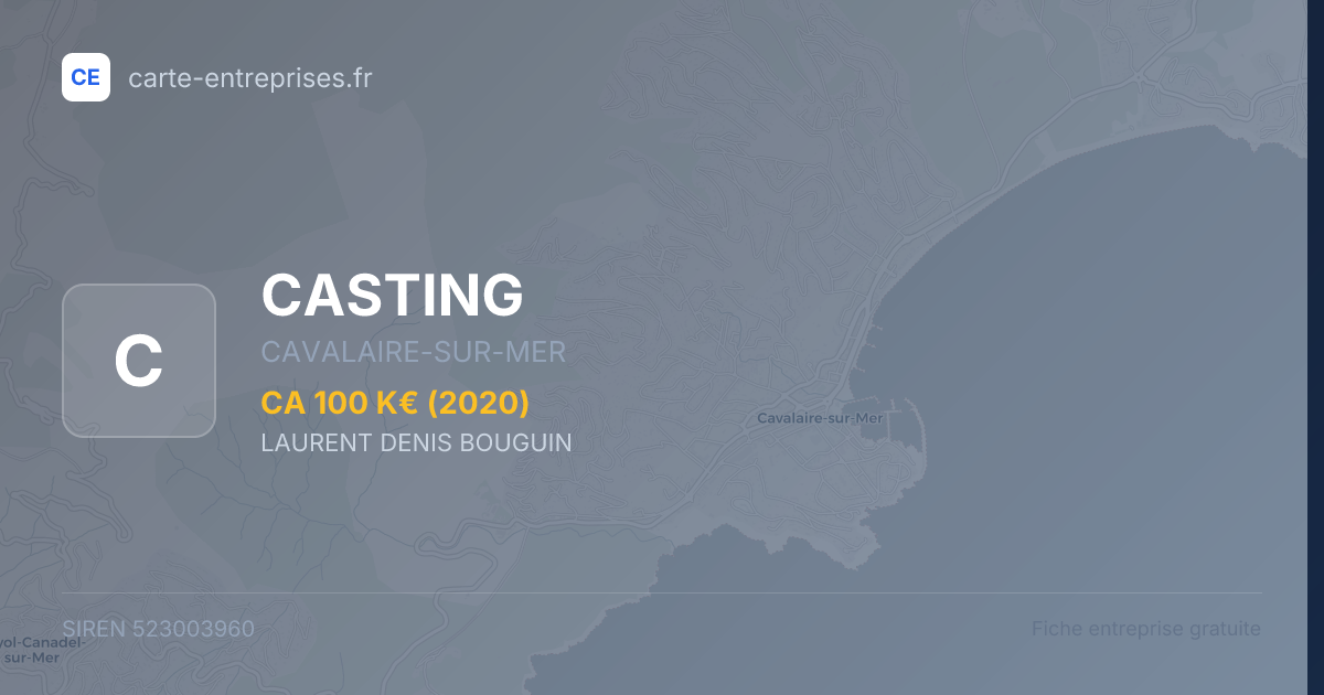 CASTING — 523003960 — fiche entreprise