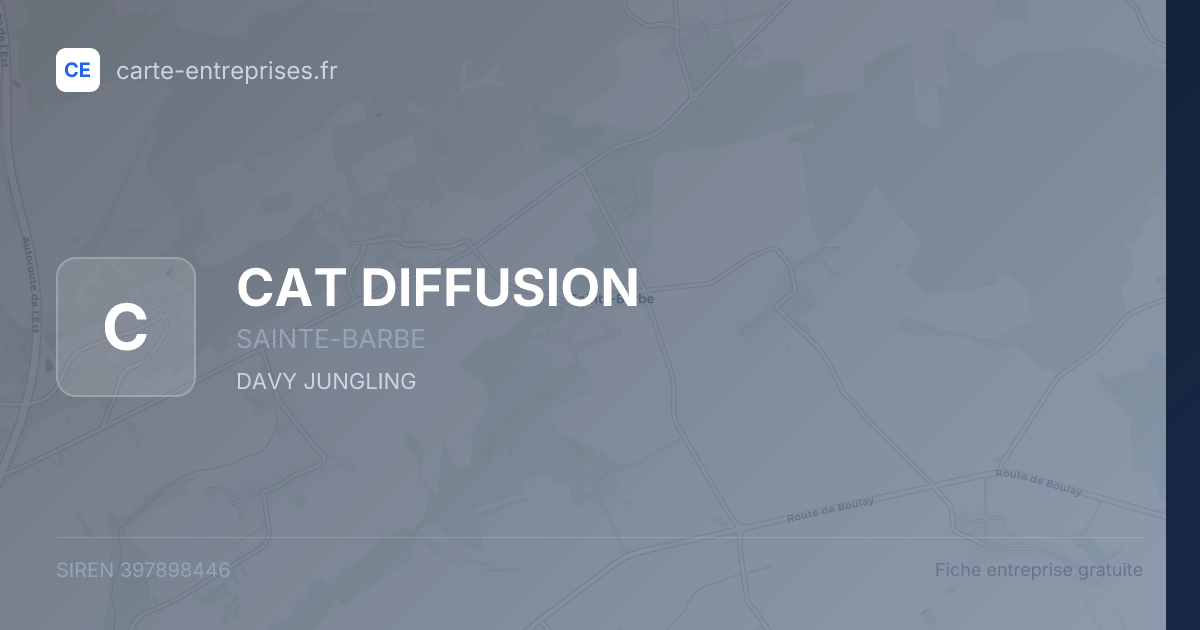CAT DIFFUSION — 397898446 — fiche entreprise