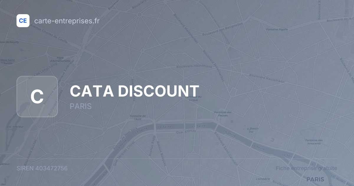 CATA DISCOUNT — 403472756 — fiche entreprise